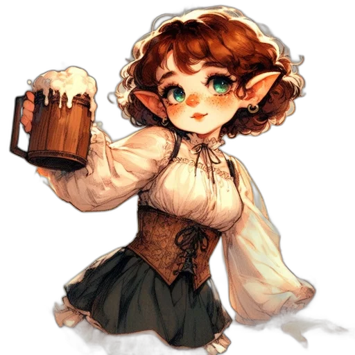 staff, dress, fantasy art, concept art, pixel art, watercolor, earth tones, animated transparent PNG cut-out