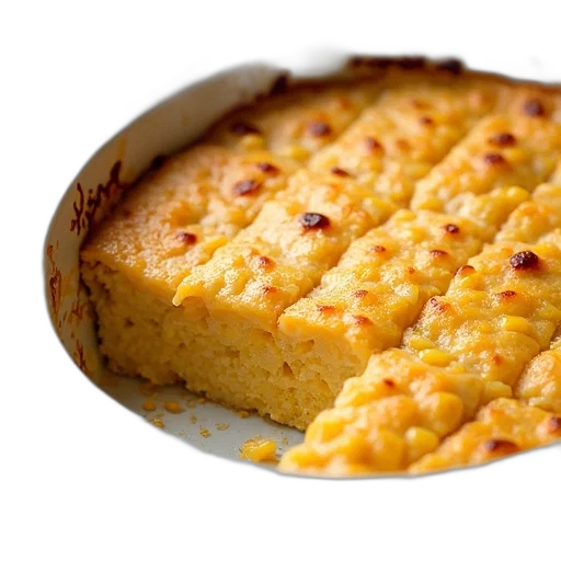 food, close-up, view, casserole, dish, filled, golden-brown, corn transparent PNG cut-out