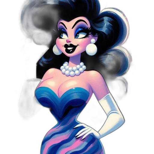 dress, jewelry, crown, cartoon, concept art, comic book art, fantasy art, animated transparent PNG cut-out