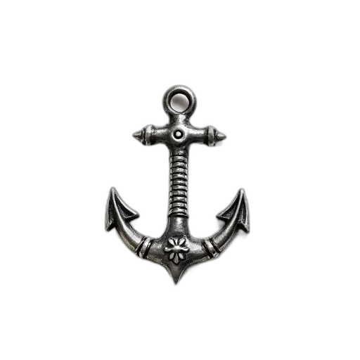 sword, jewelry, weapon, staff, silver-colored, anchor, pendant, detailed transparent PNG cut-out