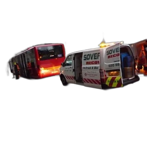 3d render, concept art, white, van, word, sovereign, parked, next transparent PNG cut-out