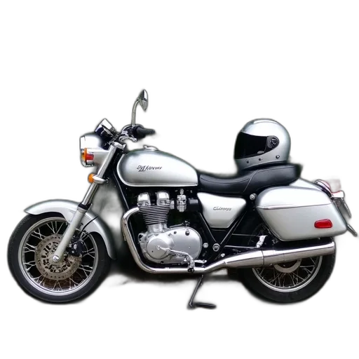 photorealistic, 3d render, concept art, silver, motorcycle, black, seat, helmet transparent PNG cut-out