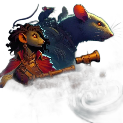 dragon, concept art, fantasy art, pixel art, comic book art, large, anthropomorphic, rat transparent PNG cut-out