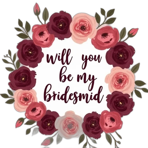 burgundy, floral, will, bridesmaid transparent PNG cut-out