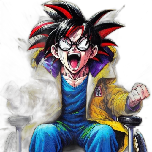 jacket, concept art, comic book art, anime, cartoon, youthful, character, spiky transparent PNG cut-out