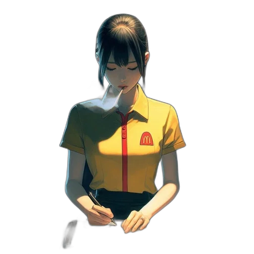 dress, jacket, staff, robot, anime, concept art, comic book art, 3d render transparent PNG cut-out