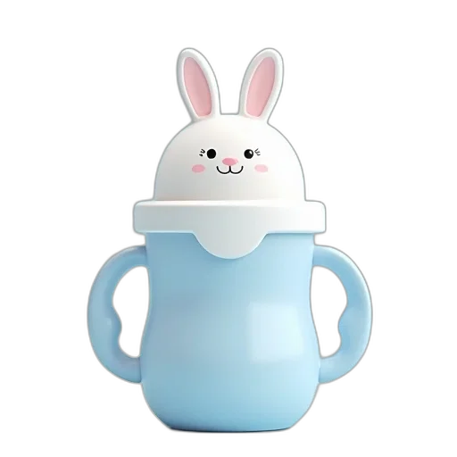 3d render, pastel, baby, cup transparent PNG cut-out