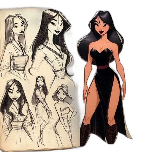 dress, concept art, comic book art, cartoon, fantasy art, earth tones, image, shows transparent PNG cut-out