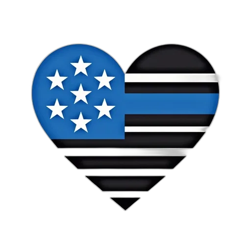 stylized, image, heart, blue, stripe, right, side, resembling transparent PNG cut-out