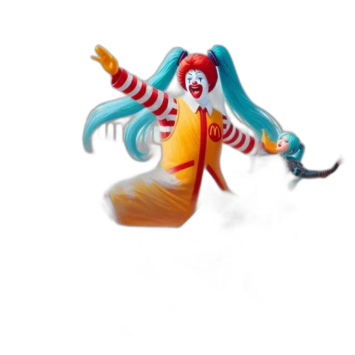 creature, food, staff, weapon, 3d render, concept art, vaporwave, underwater transparent PNG cut-out