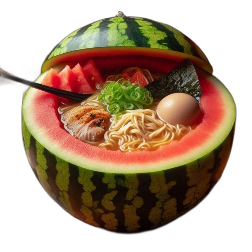 food, hat, weapon, umbrella, photorealistic, 3d render, vaporwave, concept art transparent PNG cut-out