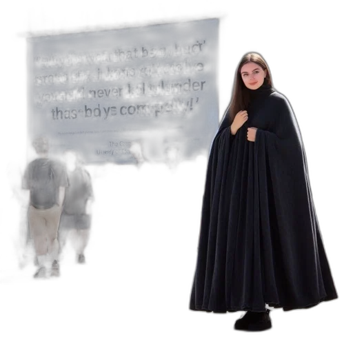 dress, staff, jacket, umbrella, concept art, fog, exterior, shot transparent PNG cut-out