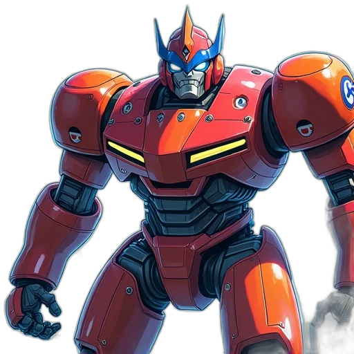 robot, concept art, 3d render, comic book art, watercolor, red, stylized, illustration transparent PNG cut-out