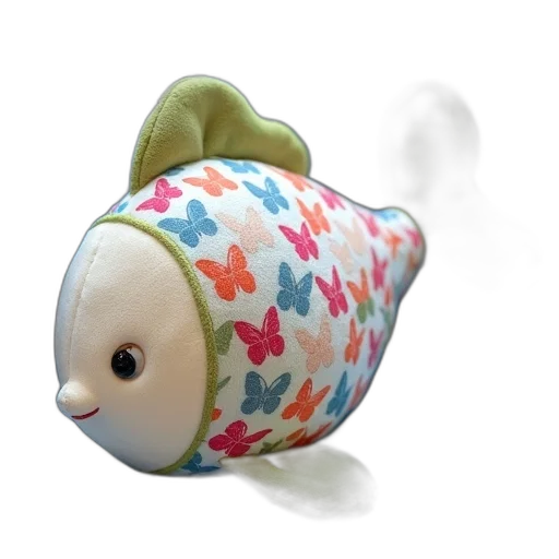 staff, 3d render, underwater, plush, toy, fish, pattern, colorful transparent PNG cut-out