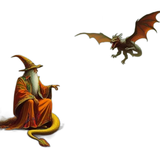 dragon, staff, creature, concept art, fantasy art, pixel art, fog, fire transparent PNG cut-out