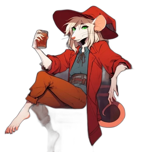 hat, staff, jacket, dragon transparent PNG cut-out