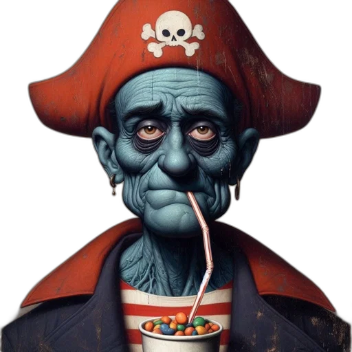 staff, food, face, concept art, photorealistic, 3d render, fantasy art, old transparent PNG cut-out
