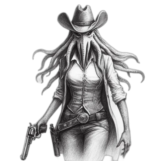 hat, weapon, staff, mask, concept art, comic book art, pencil sketch, fantasy art transparent PNG cut-out