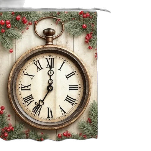 christmas, clock, pattern, shower transparent PNG cut-out