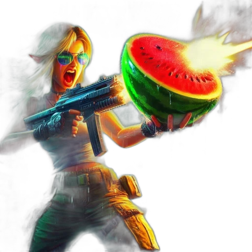 weapon, food, concept art, fantasy art, pixel art, 3d render, neon, green transparent PNG cut-out