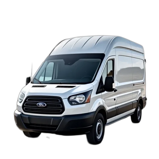 car, white, 2018, ford, transit, cargo, shown transparent PNG cut-out