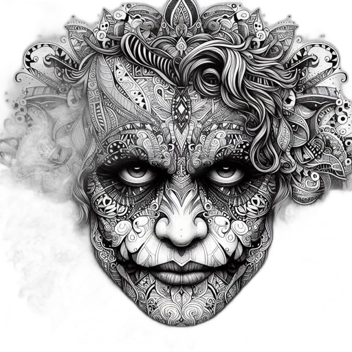 mask, face, creature, crown, fantasy art, photorealistic, pencil sketch, concept art transparent PNG cut-out