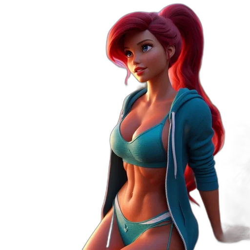 concept art, 3d render, fantasy art, comic book art, underwater, neon, colorful, animated transparent PNG cut-out