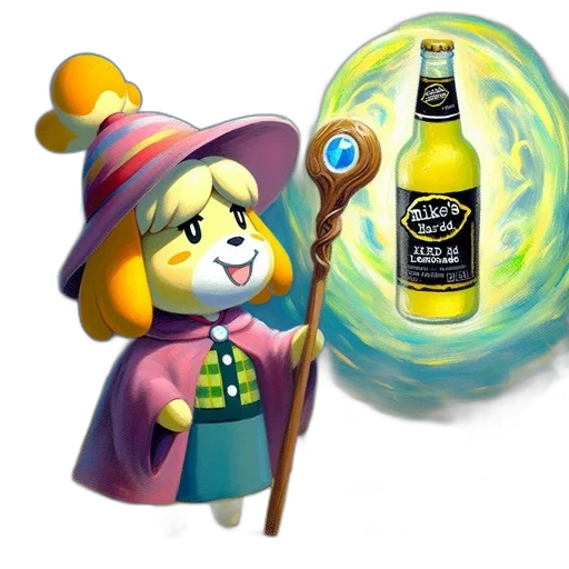 bottle, staff, food, concept art, fantasy art, 3d render, watercolor, magical transparent PNG cut-out