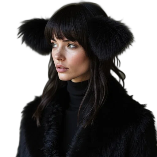 hat, hair, jacket, staff transparent PNG cut-out