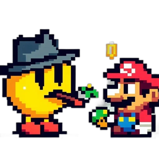 hat, weapon, pixel art, concept art, comic book art, fire, golden, pixel transparent PNG cut-out