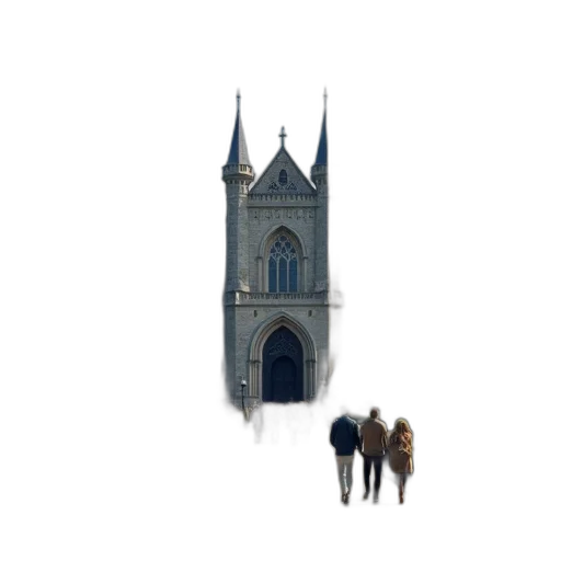 building, animal, staff, crown, 3d render, concept art, photorealistic, pixel art transparent PNG cut-out