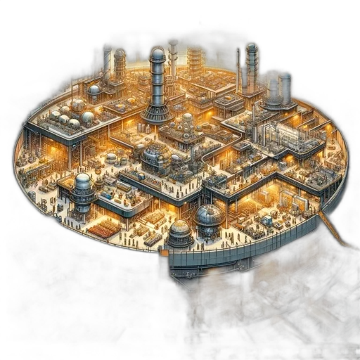3d render, concept art, cyberpunk, intricate, drawing, reveals, illuminated, circular transparent PNG cut-out
