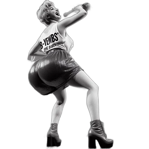 photorealistic, concept art, 3d render, comic book art, female, performer, sings, into transparent PNG cut-out