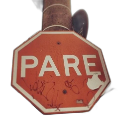 stop, sign, spanish, graffiti transparent PNG cut-out