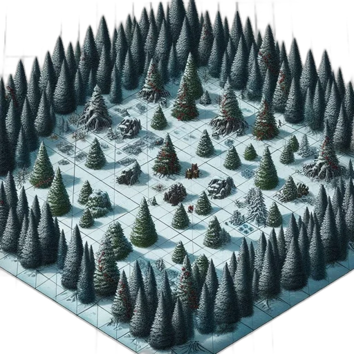concept art, 3d render, fantasy art, photorealistic, forest, snow, fog, night transparent PNG cut-out