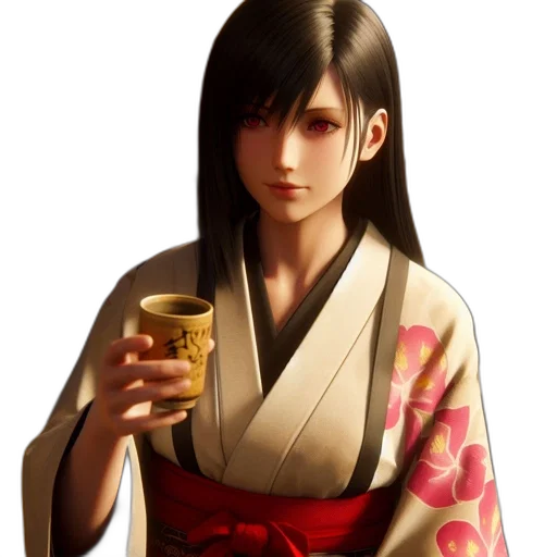 photorealistic, concept art, fantasy art, anime, red, golden, anime-style, female transparent PNG cut-out