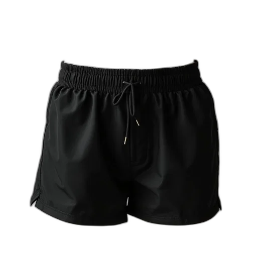 black, pair, shorts, displayed, mannequin transparent PNG cut-out