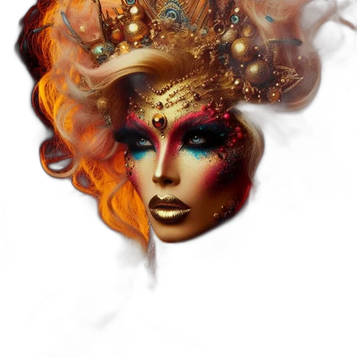 crown, mask, face, jewelry, fantasy art, concept art, photorealistic, comic book art transparent PNG cut-out