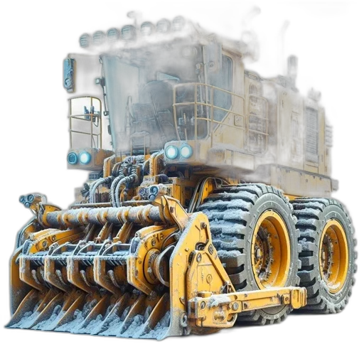 robot, car, weapon, 3d render, concept art, photorealistic, large, yellow transparent PNG cut-out