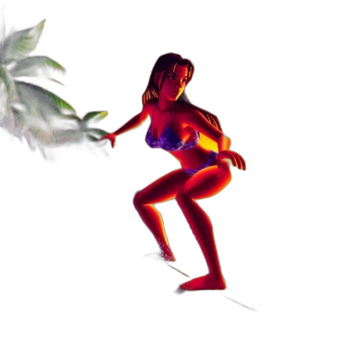 creature, vaporwave, concept art, 3d render, pixel art, neon lights, underwater, fire transparent PNG cut-out