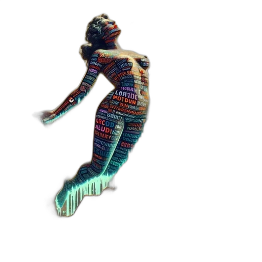 creature, robot, dress, jewelry, 3d render, pixel art, vaporwave, concept art transparent PNG cut-out