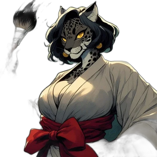 mask, staff, dress, concept art, fantasy art, anime, comic book art, monochrome transparent PNG cut-out
