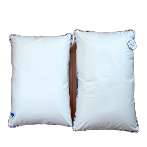 3d render, photorealistic, blue, two, white, pillowcases, purple, striped transparent PNG cut-out