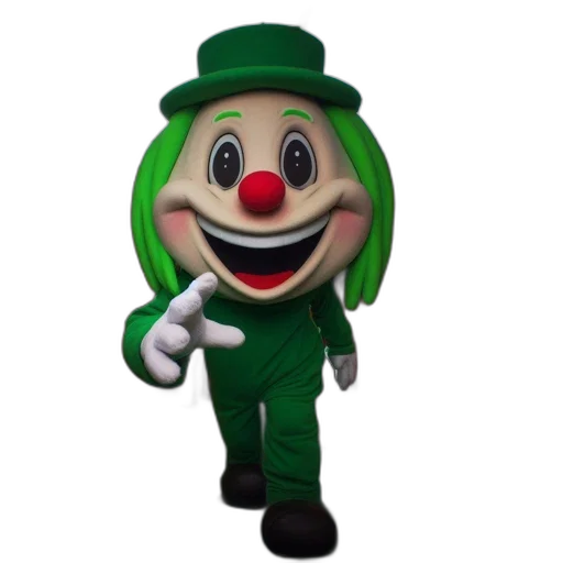 hat, face, mask, staff, 3d render, concept art, green, animated transparent PNG cut-out