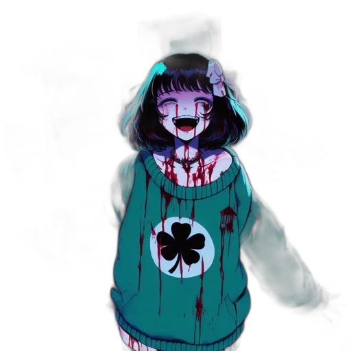 jacket, creature, mask, face, concept art, pixel art, anime, watercolor transparent PNG cut-out