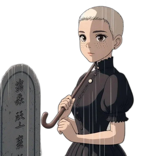 dress, sword, staff, umbrella, anime, cartoon, concept art, comic book art transparent PNG cut-out