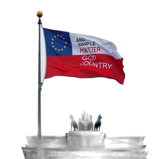umbrella, staff, brandenburg, flag, flying, over, monument, text transparent PNG cut-out