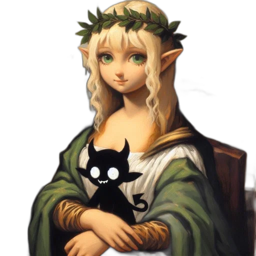 dragon, dress, staff, fantasy art, pixel art, concept art, oil painting, monochrome transparent PNG cut-out