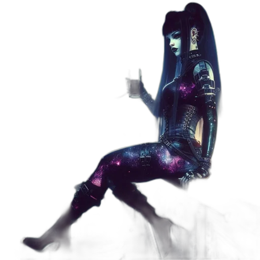 dress, creature, robot, concept art, fantasy art, cyberpunk, comic book art, outer space transparent PNG cut-out