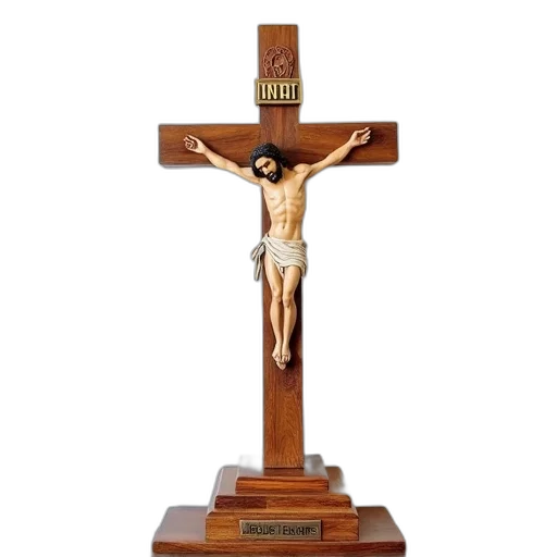 sword, weapon, jewelry, wooden, cross, detailed, carving, jesus transparent PNG cut-out
